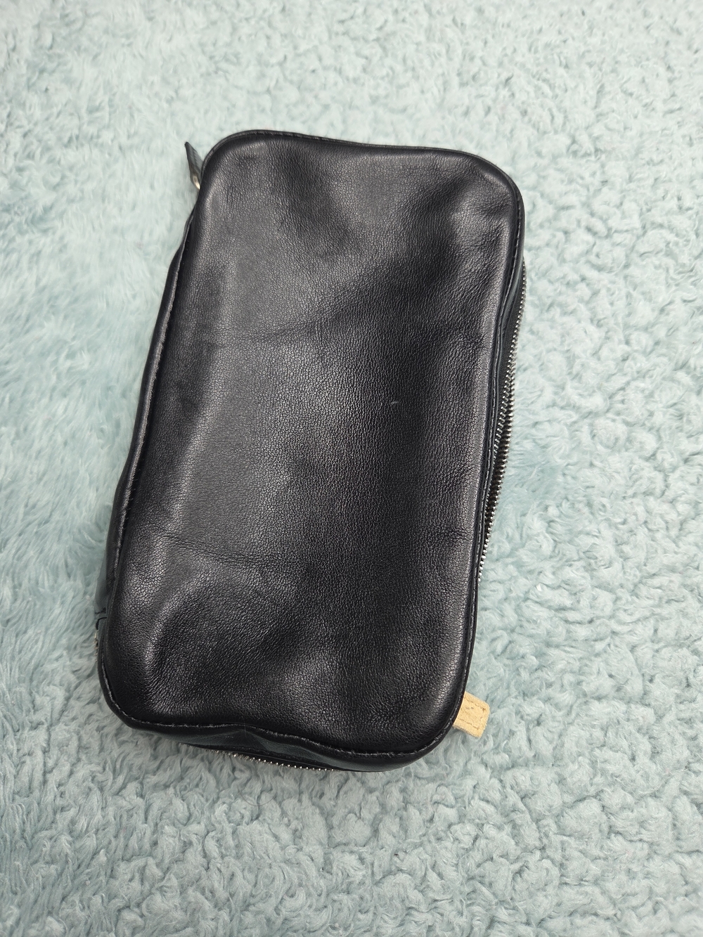 Coach Black Leather Cosmetic Pouch
